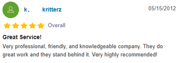 Very professional, friendly, and knowledgeable company. They do great work and they stand behind it. Very highly recommended!