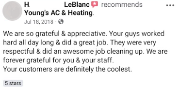 We are so grateful and appreciative. Your guys worked hard all day long and did a gret job. They were very respectful and did an awesome job cleaning up. We are forever grateful for you and your staff. Your customers are definitely the coolest. 